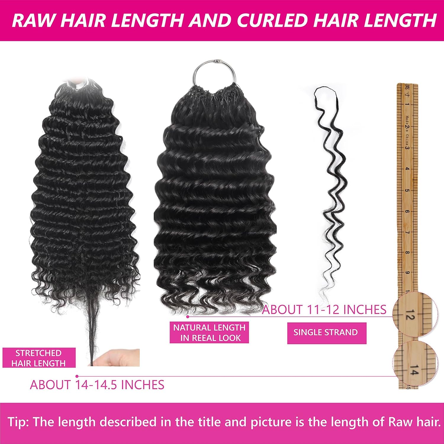 Pre-Separated Miracle Knots Crochet Human Hair 16 Inch 70g for Black Women Deep Wave Curly Miracle Knots Boho Braiding Hair Bundles Invisible Knotless Feather Crochet 100% Real Human Hair Extensions