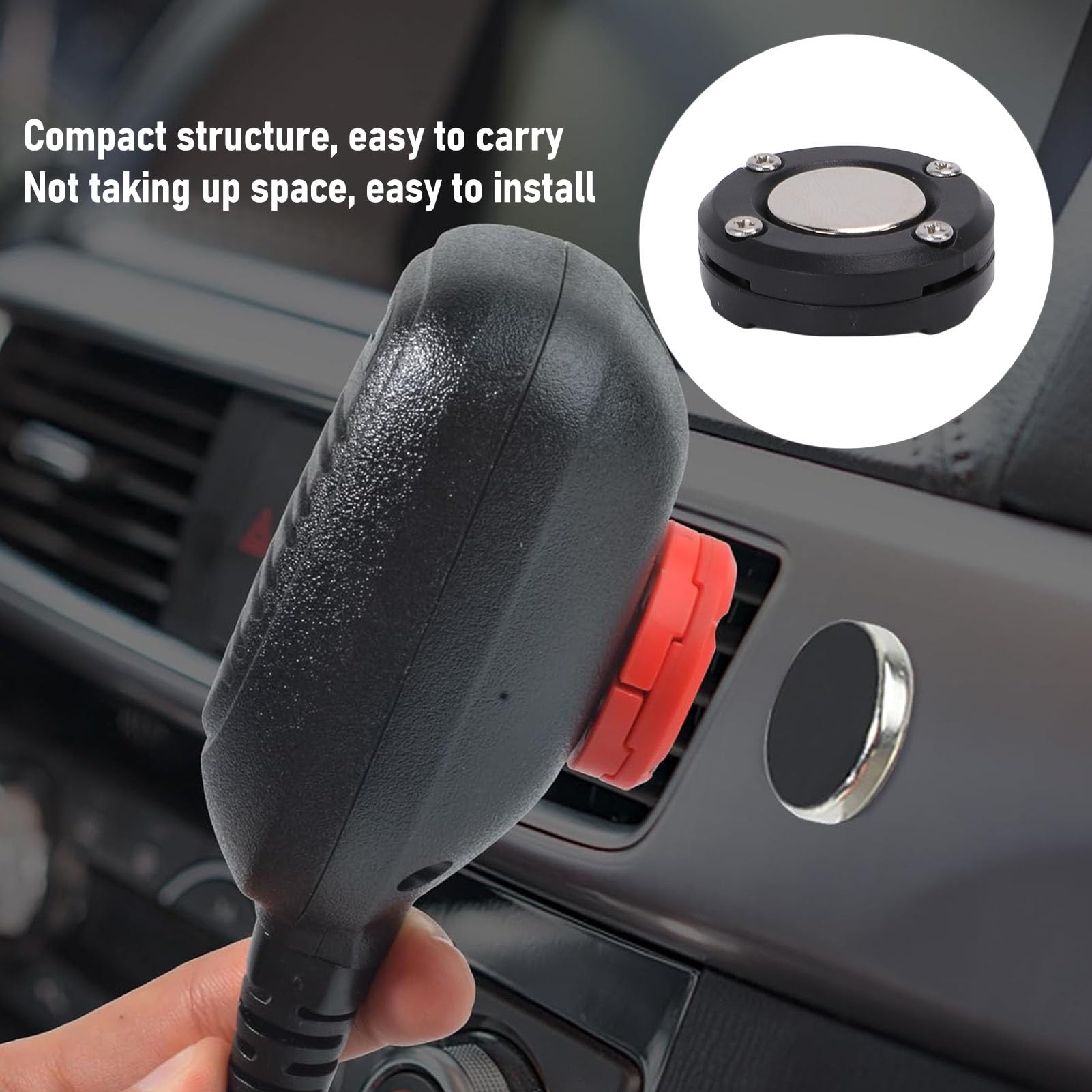 Magnetyczny Uchwyt Mikrofonu do KMC-30 KMC-32, Samoprzylepny Wieszak na Mikrofon CB Radio, Pasuje również do KMC-35 KMC-36 TK768G TK868G (BLACK)