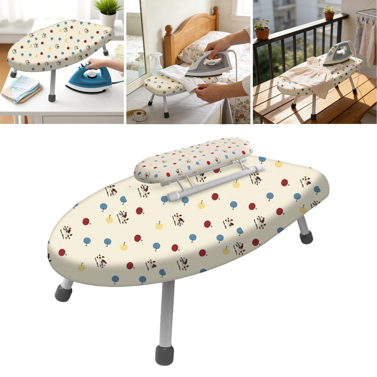 Tabla de Planchar Pequeña de, Lavable, con Funda Extraíble, Compacta, Regalo para Mamá, Tabla de Planchar Plegable para El Hogar, Sala, con Tabla de Mangas, Individual