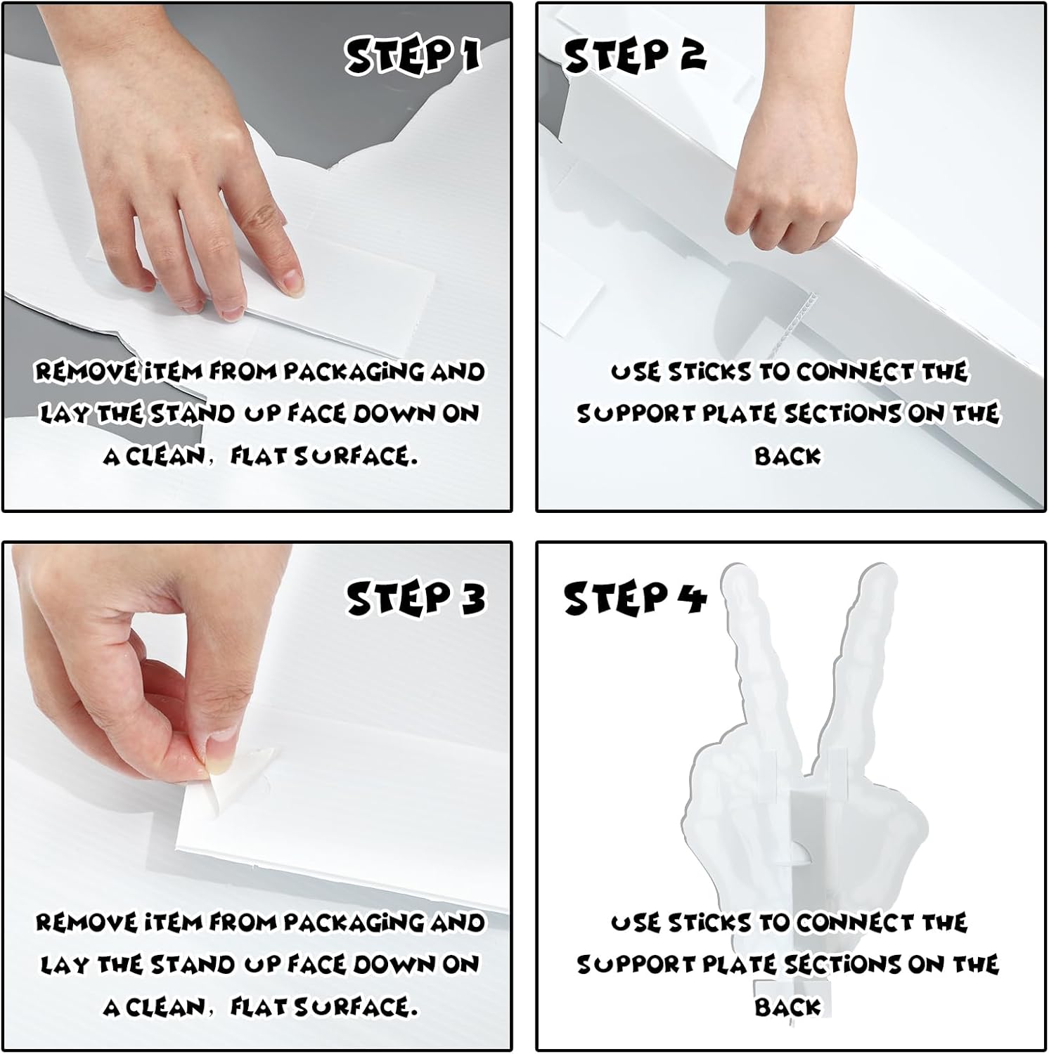 Halloween Party Decoration Skeleton Themed 2Ed Birthday Backdrop Bone Hand Large Size Bone Hand Cardboard Cutout Stand Background for Bride or Die Bachelorette Party Decoration