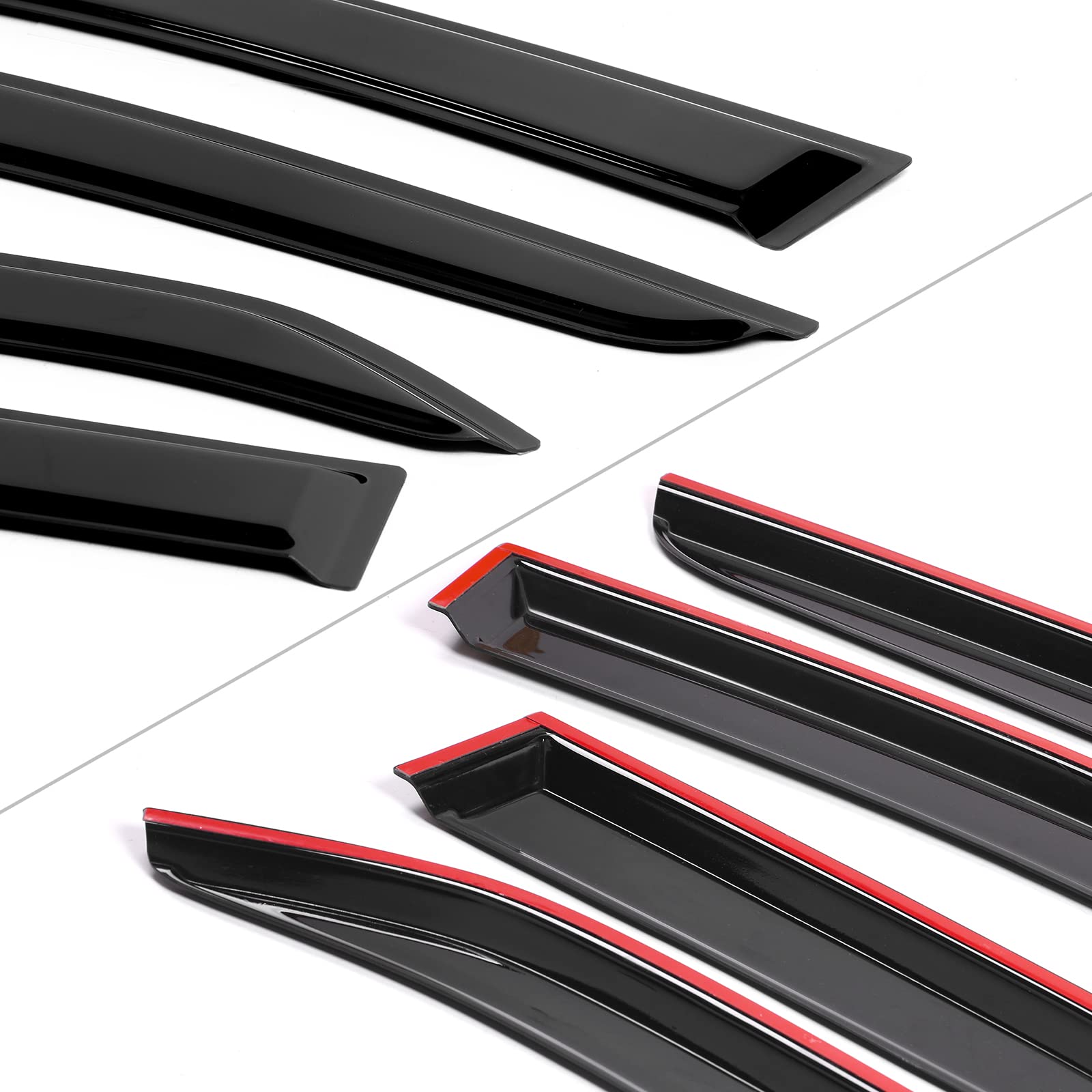 Alerón De Techo De Las Viseras De La Ventana Trasera Del ABS Negro Humo Para 2014 2018 Kia Forte 4door Sedan