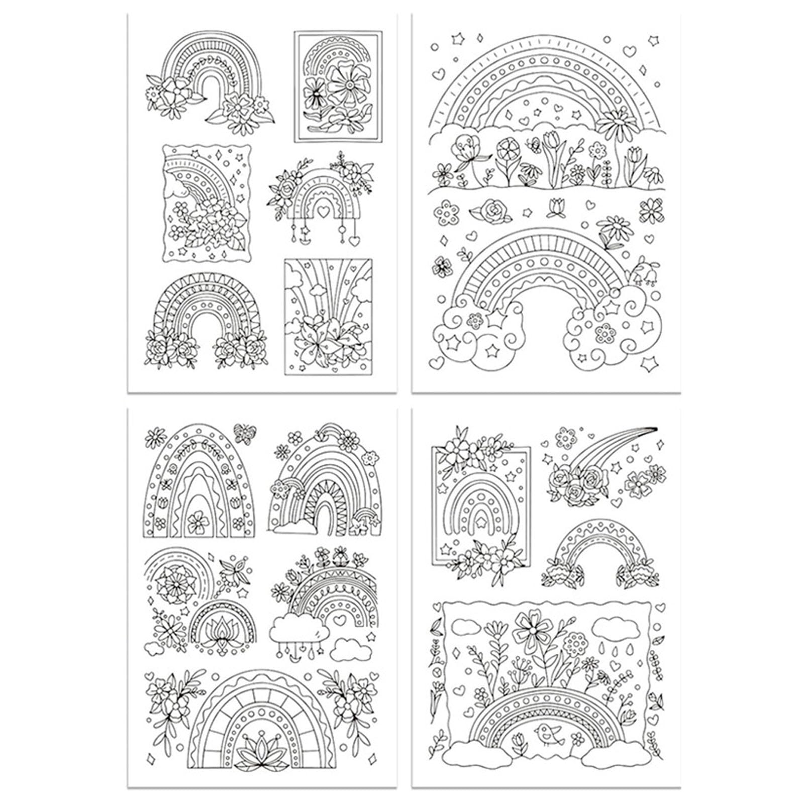 Woedpez 4Pcs Water Soluble Hand Sewing Stabilizers Water Soluble Eembroidery Pattern Transfer Paper for Hand Sewing Embroidery Dissolvable Embroidery Paper