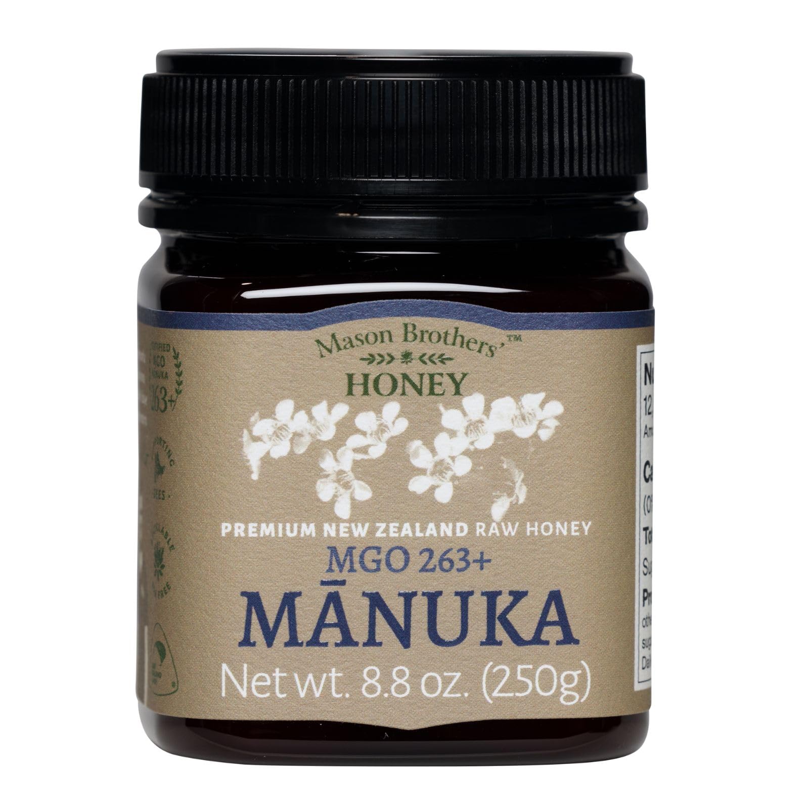 Mason Brothers’ Raw Manuka Honey MGO 263+ | 100% Pure, New Zealand Honey | Traceable | MGO Certified / 8.8oz