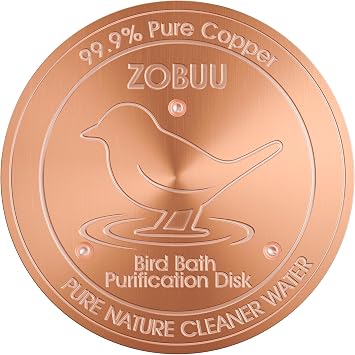 Bird Bath Copper Disk, 0.6mm Thickness 99.9% Pure Copper Bird Bath Purification Disk with Triple-Point Support, Year-Round Use, Fits All Outdoor Bird Bath Bowl