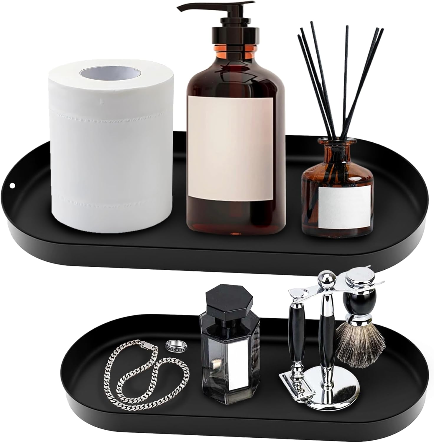 Bandeja Organizadora para Tanque de Inodoro Novalunae, Negro, Metal