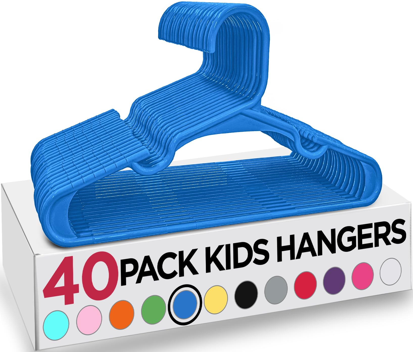 Utopia Home Appendiabiti per Bambini e Neonati, Pack di 40 – Grucce Sottili, Durevoli e Salvaspazio per Armadio e Cameretta, Perfette per Cappotti, Giacche e Vestiti, Blu