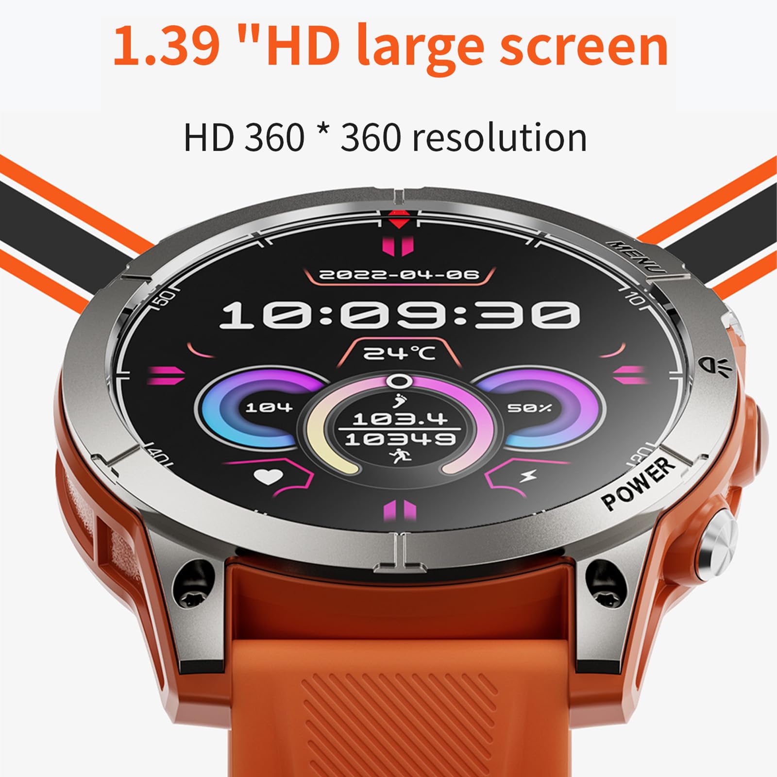 Loluka Smart Watch for Men Smart Military Watch Fitness Watch Health Monitor Fitness Tracker Sleep Tracker NFC Compass SOS for Android iOS Black