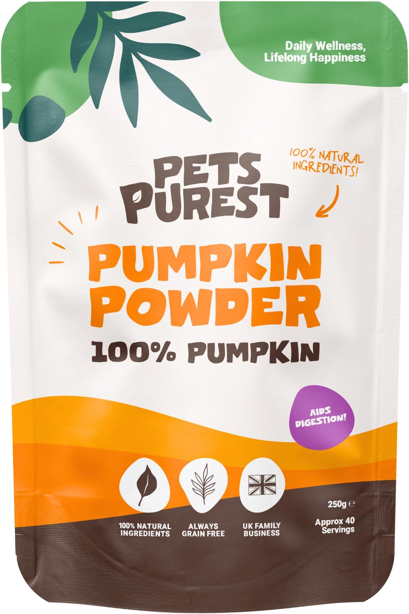 Pumpkin Powder for Dogs - 250g 100% Pure Pumpkin Powder Dog Food Topper, Naturally Rich in Prebiotics & Fibre for Dogs Gut Health & Healthy Stools