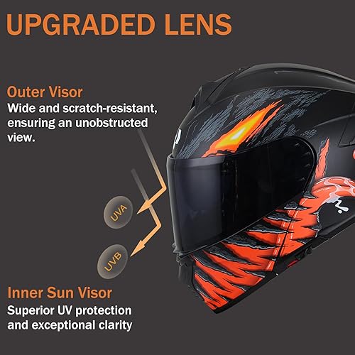 Miniatura 6 de Uchoose Uchoose Modular Motorcycle Helmet Flip Up Full Face, DOT Approved Motorcycle Helmets for Men and Women, Dual Visor with Extra Clear Shield,