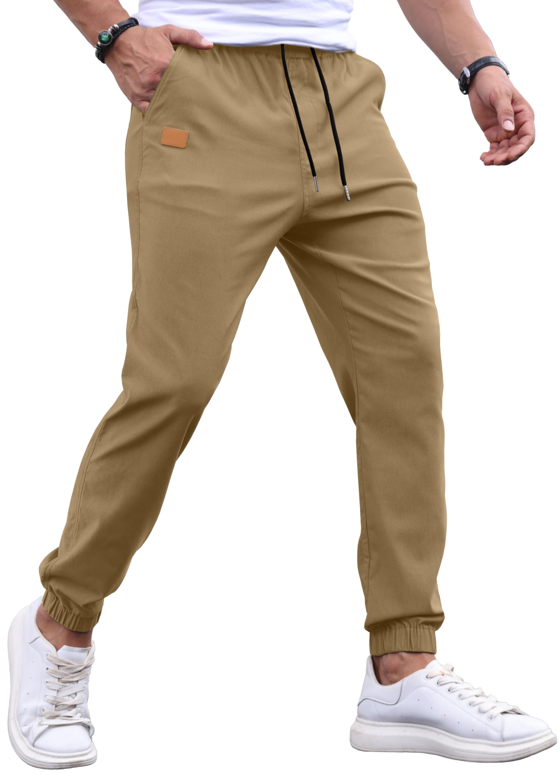 Sailwind Mens Casual Joggers Pants Drawstring Outdoor Chino Cargo Pants Twill Jogging Sweatpants Hiking