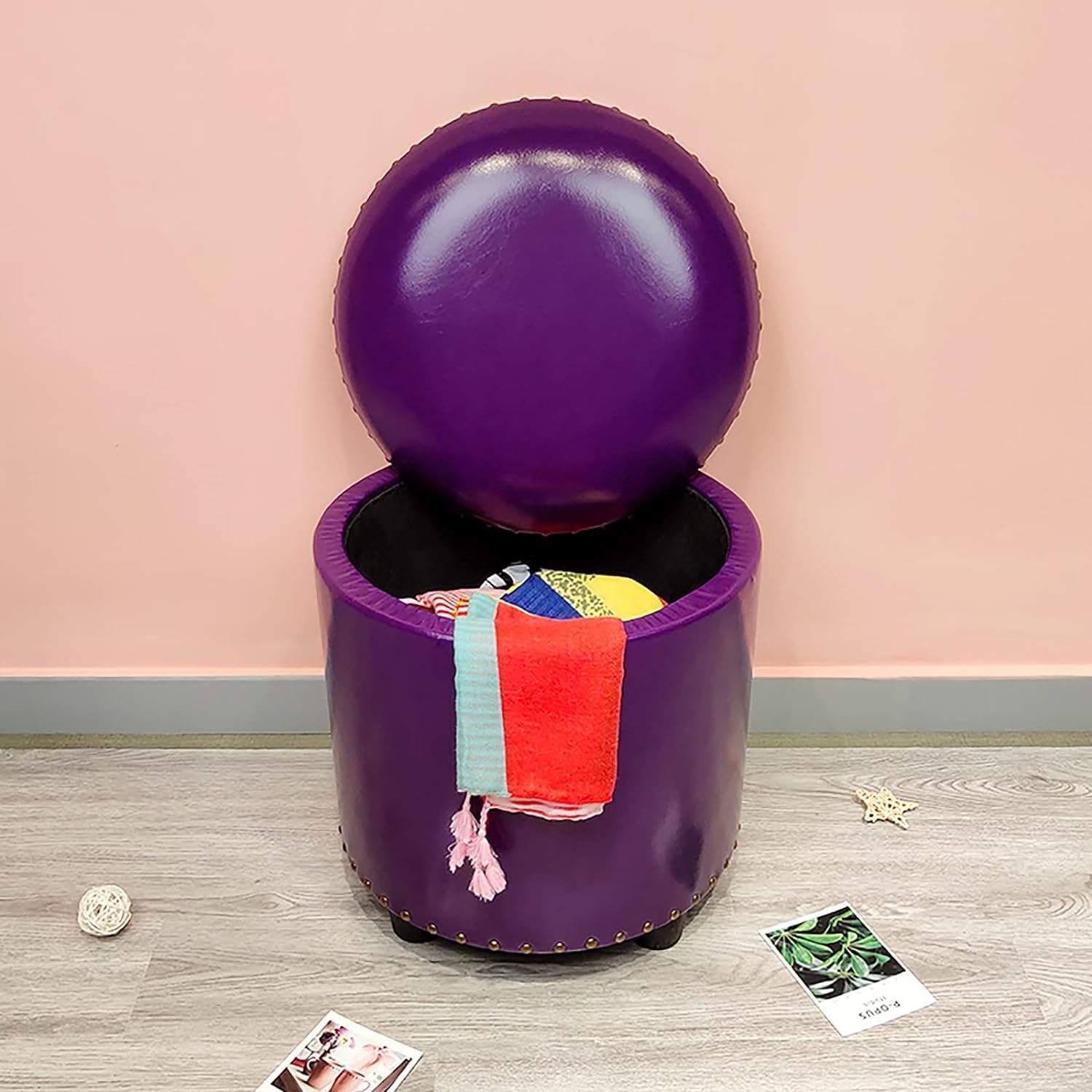 Tabouret à langer pour salon en similicuir avec finition premium