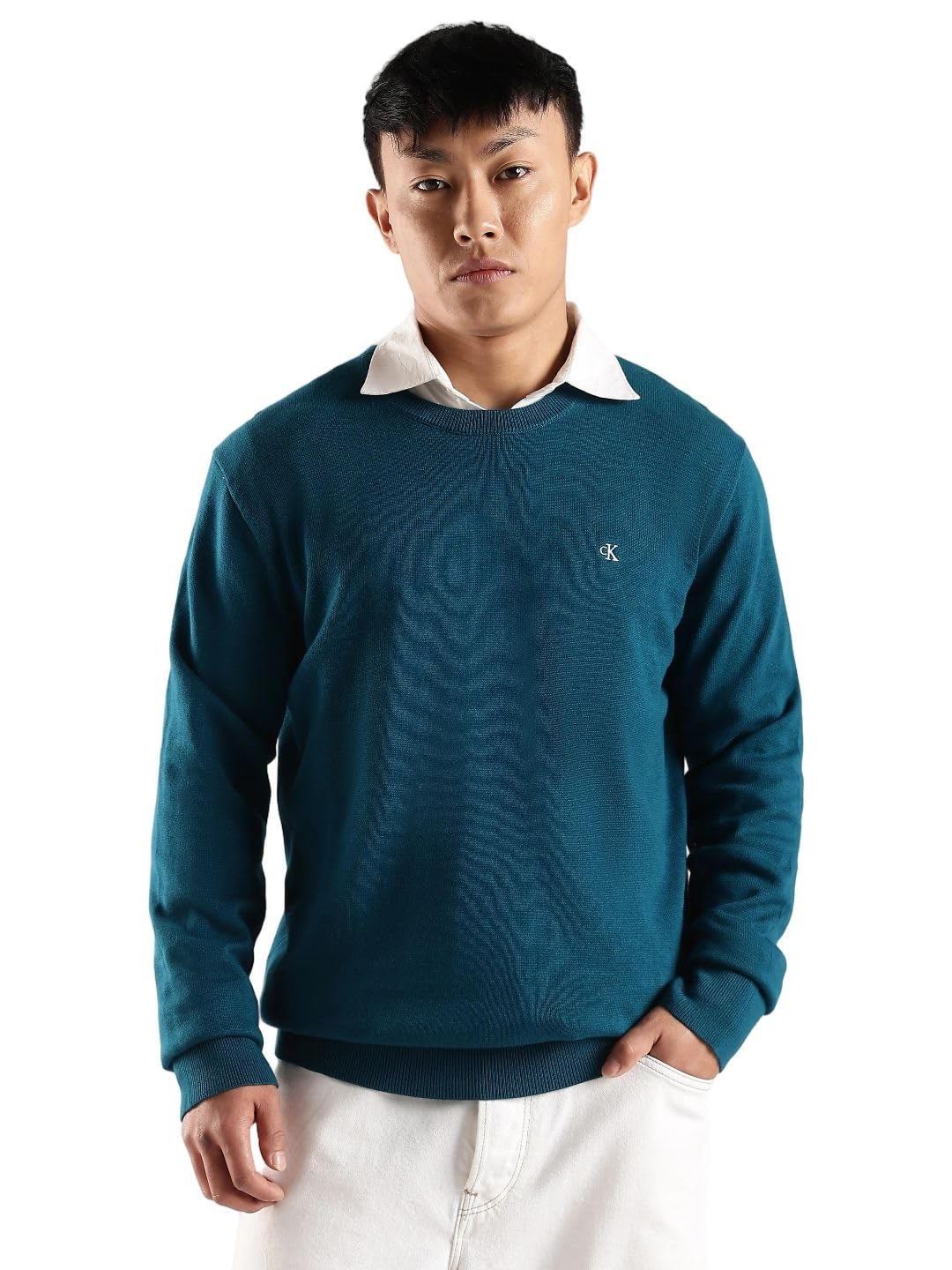 calvin klein jeans Solid Regular Fit Cotton Sweater-picture-22