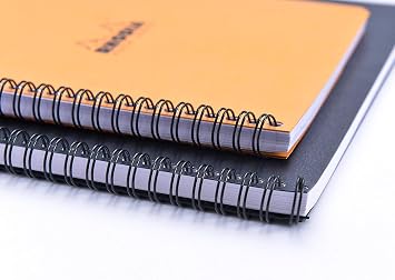 Rhodia Double Ring Notebook, A4, 160 Pages, 0.2 inch 5 mm Ruled, Water Repellent Cover, Perforated, PEFC Certified, Orange, RHODIA Classic cf193008