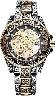 JewelryWe Herrenuhr Vintage Skelett Automatikuhr 36 Stunden Gangreserve Automatisch Mechanische Armbanduhr Herren Edelstahl Automatik Uhr mit Leuchtzeiger, Diamantskala & Drehbare Lünette