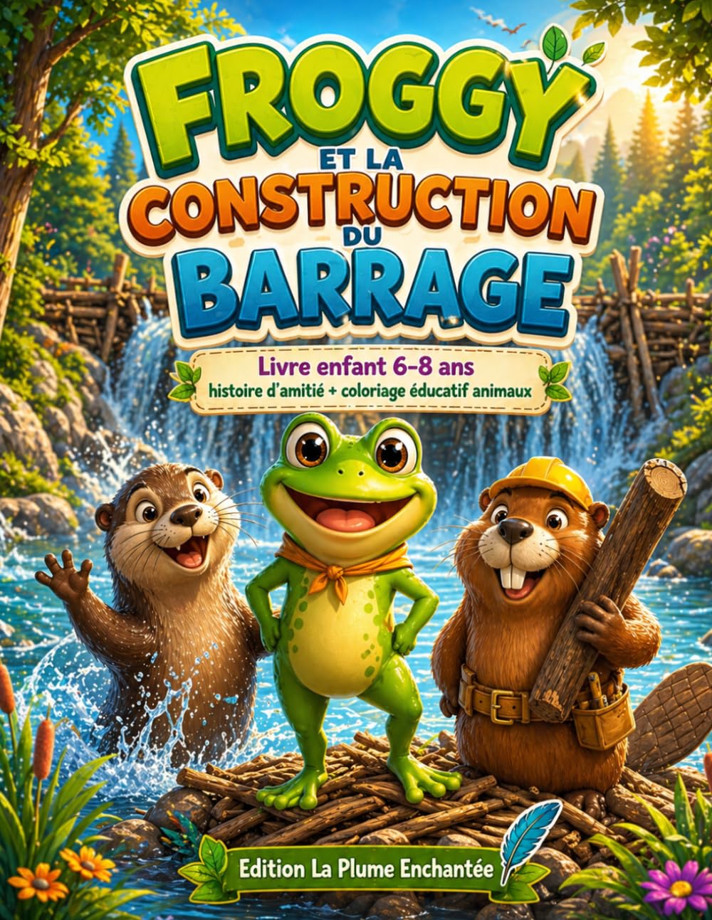 Froggy et le Grand Barrage : Histoire et Livre de coloriage pour des enfants de 6 à 8 ans: Livre de coloriage et histoire pour enfants 6–8 ans – ... amitié, courage, activités créatives faciles.