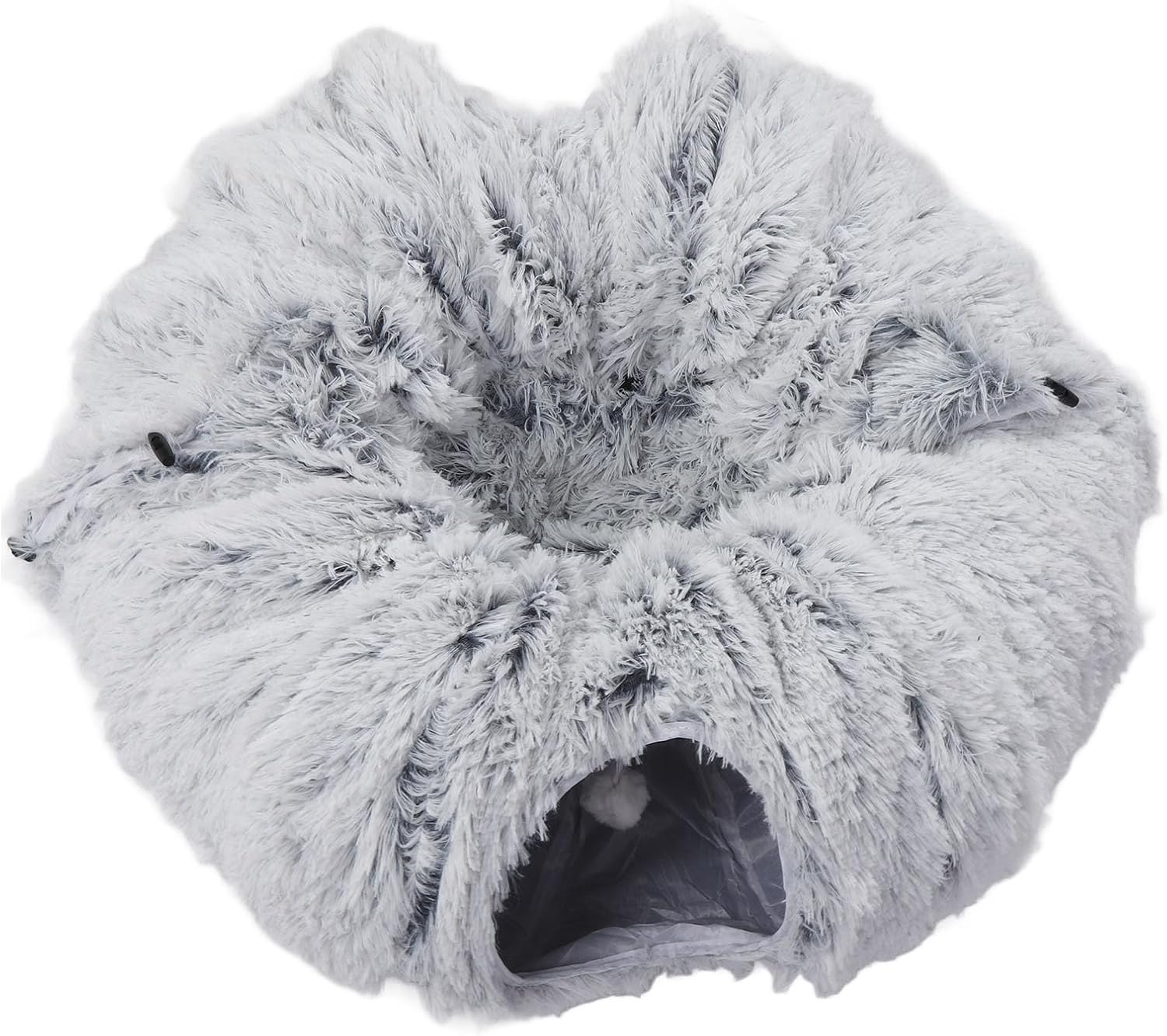 Foldable Cat Tunnel Bed, Soft Plush Cozy Round Pet Tunnel Toy Multifunctional Relaxing Bed for Kitten Puppy Rabbit with Convenient Foldable Design