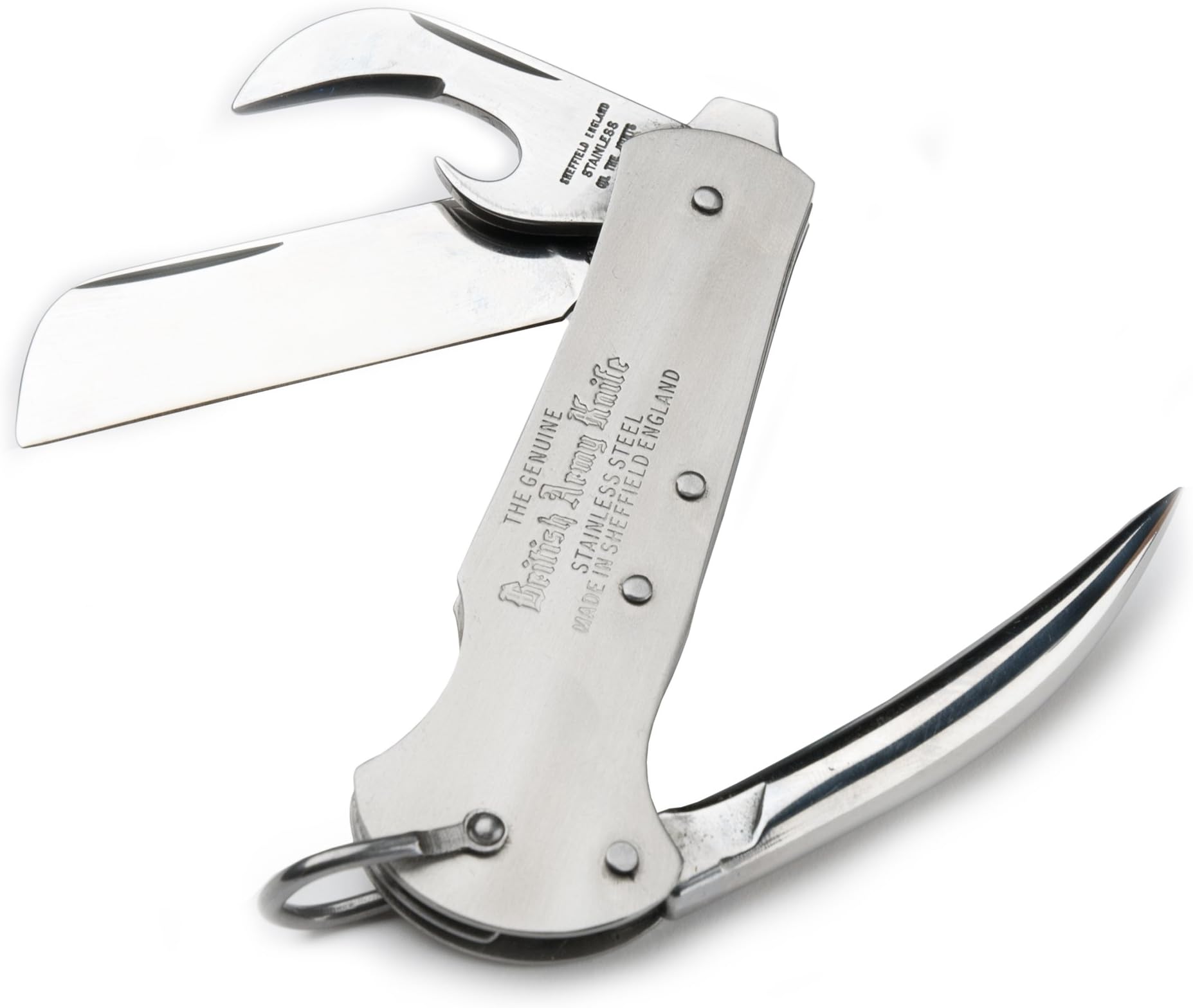 Kings County Tools British Navy Knife with Marlinspike | 2-1/4" Sheepsfoot Style Blade | Great for Rope Work | All Steel Construction | Made in England