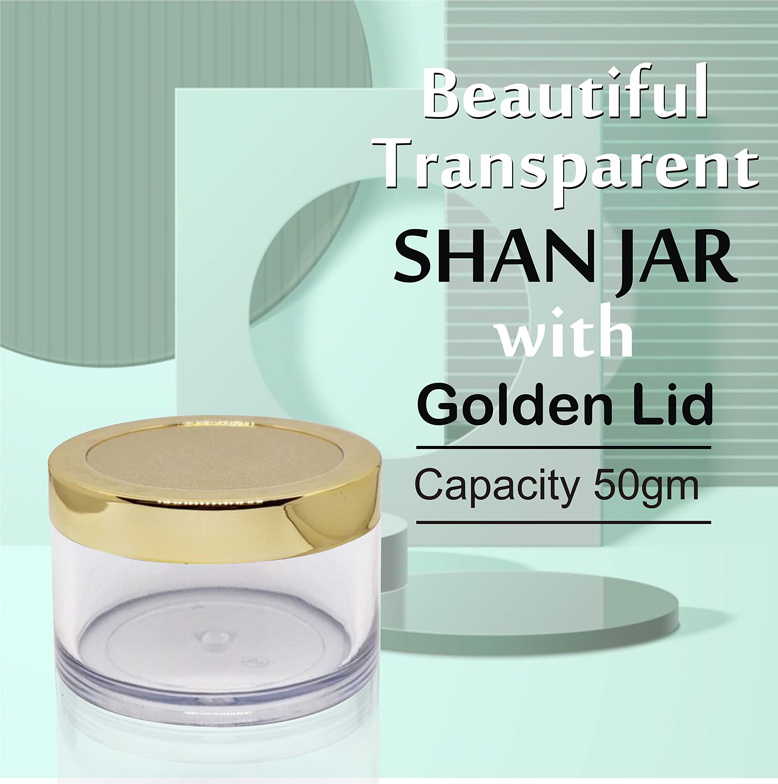 Zenvista Empty Cosmetic Containers, Acrylic Jars, Small Containers For Cosmetics, Lip Balm Containers, Transparent Jar With Gold Cap-50gm (Pack of 5) 4
