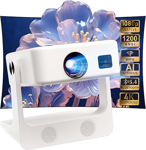 Miniatura 1 de Proyector portátil 1080Penfoque eléctricosoporte 4K1200 ANSI Proyector de película inteligente D1 con WiFi y Bluetooth, proyector de video al aire