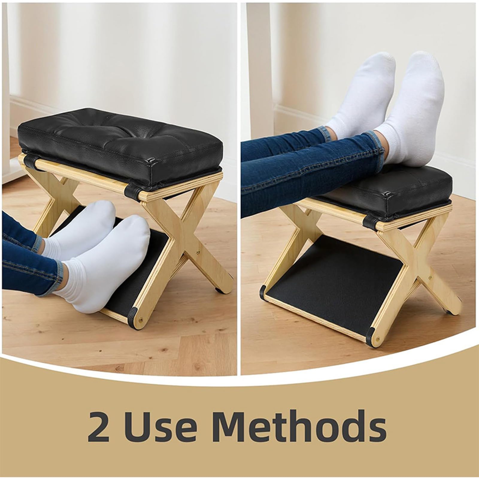 Podnóżek pod biurko, ergonomiczny podnóżek, podnóżek pod biurko, podnóżek biurowy, ulepszona ulga w ucisku, prostowanie, garbBlack,13x9x10in