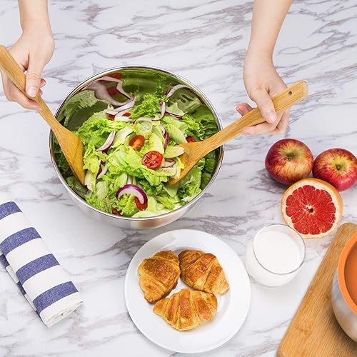 Miniatura 5 de Wildone Juego de cuencos para mezclar con tapas herméticas, 5 cuencos de acero inoxidable para cocina, con accesorios para rallador y parte inferior