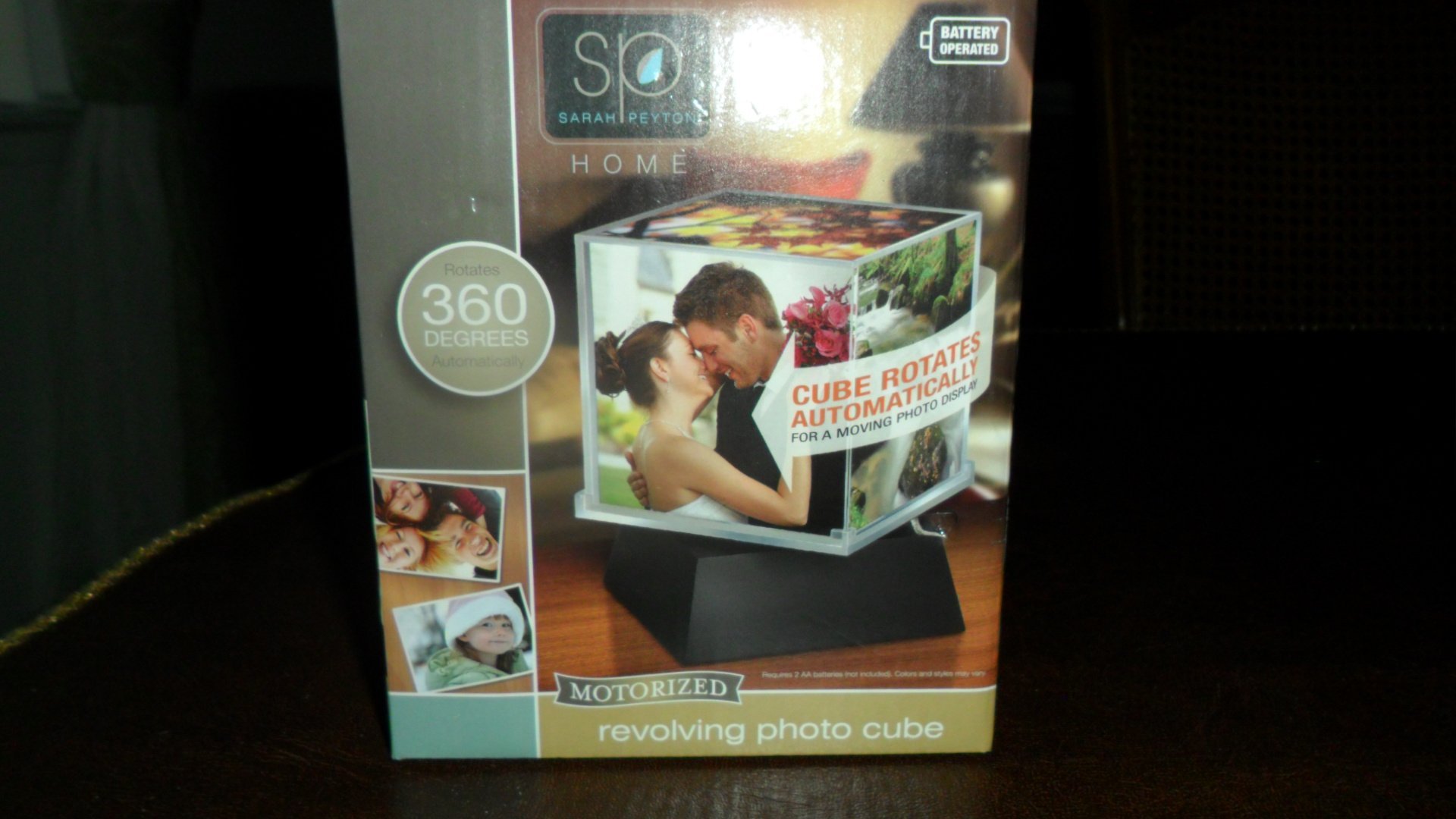 Sarah Peyton Home Motorized Revolving Photo Cube - 5 Inch Touch Screen Digital Picture Frame