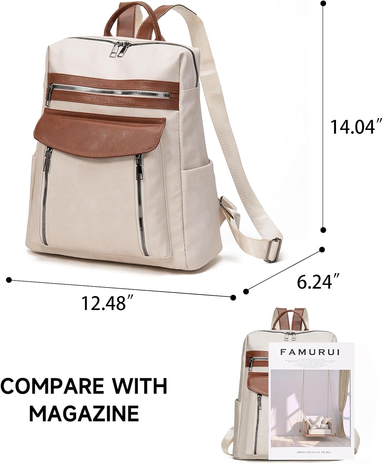 GAEKEAO Backpack Purse for Women PU Leather Anti-theft Backpack Convertible Satchel Bags Travel Shoulder Bag Casual College - Image 4