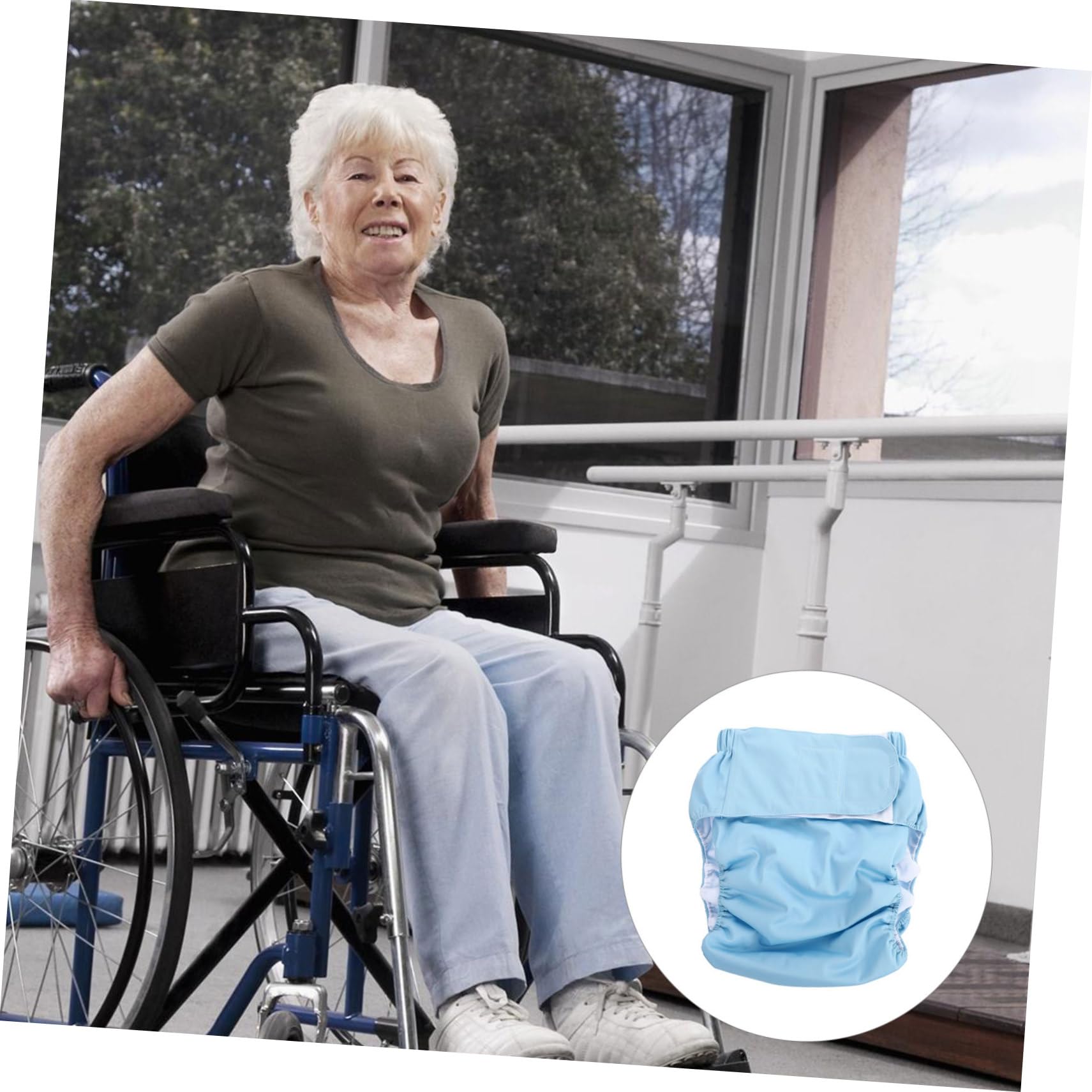 FRCOLOR Men Diapers Reusable Adult Cloth Diapers Elastic Waistband Comfortable Fit Breathable Absorbent for Elderly