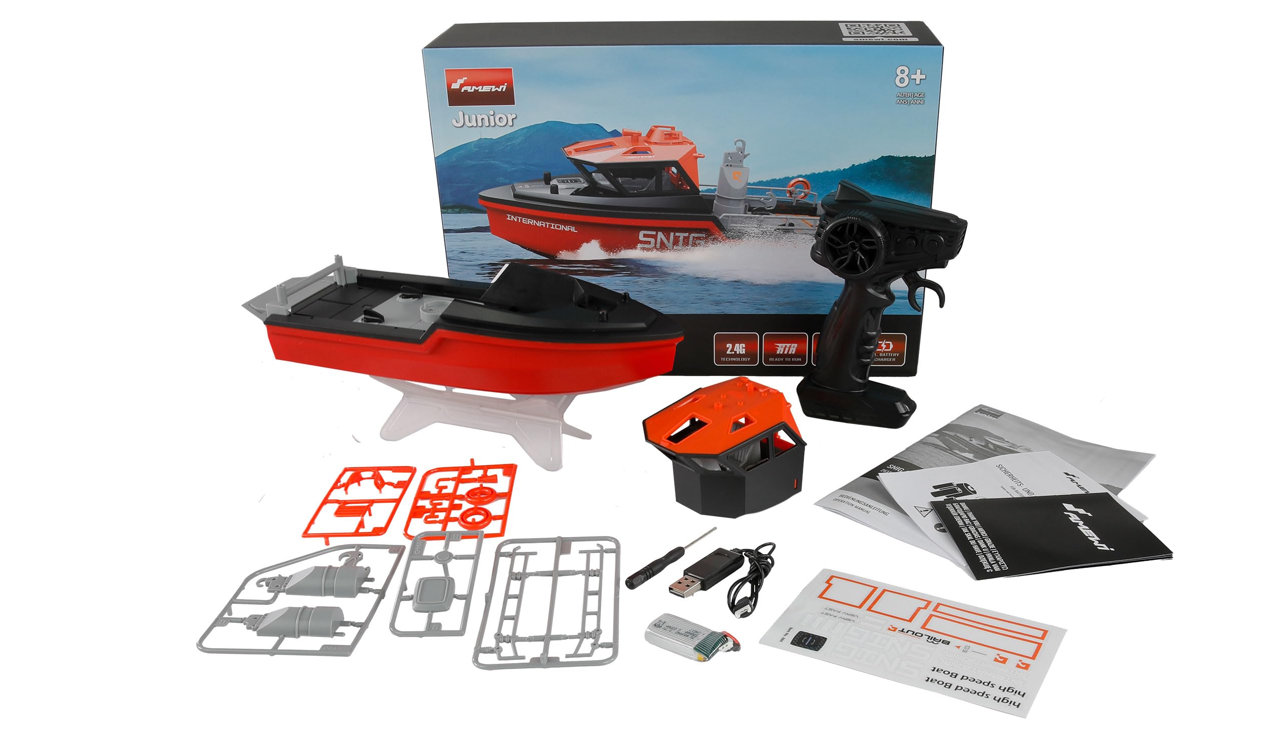 Amewi Bateau RC à moteur 100% RtR 460 mm