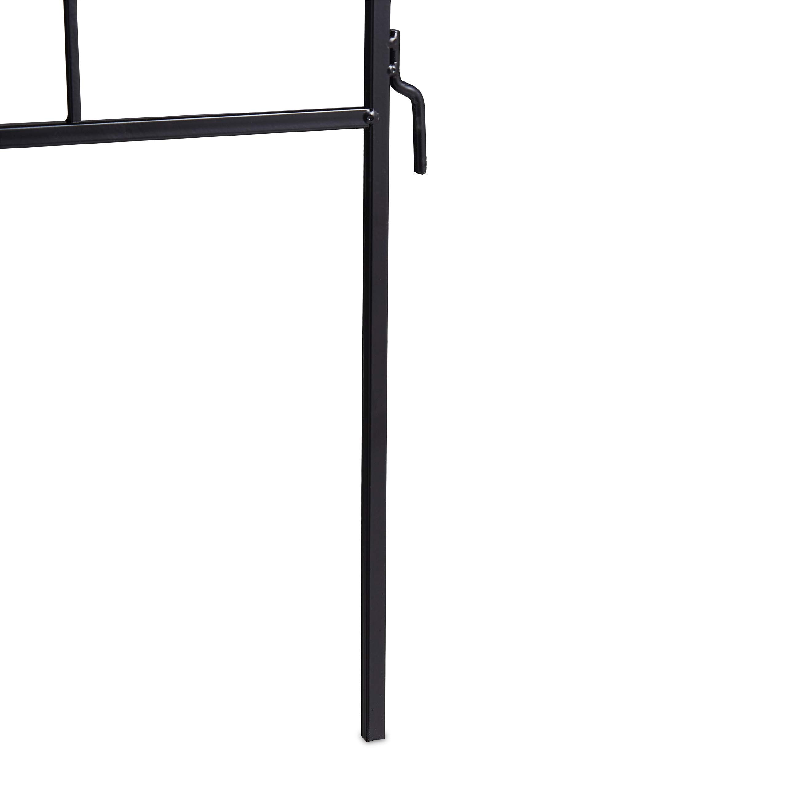 9 Soportes Plantas Metálicos, con Estacas, Enrejado para Trepadoras, 122 x 30,5 cm, para Jardín, Negro
