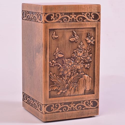 Miniatura 2 de KIMNAG Urna de cremación de madera para cenizas de madera humanas, caja decorativa, urnas funerarias para adultos, hombres y mujeres, con bolsa de