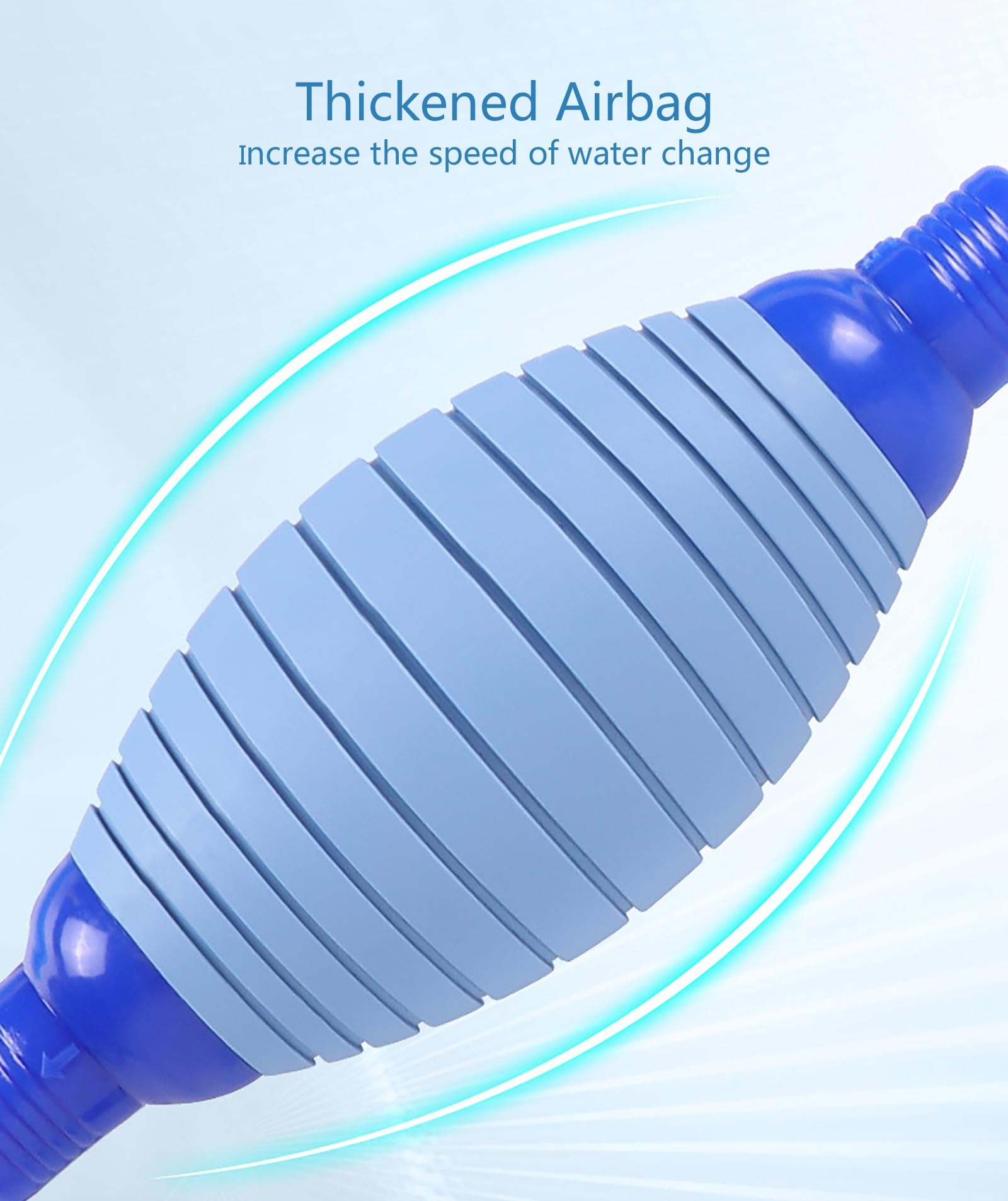 Limpiador De Peceras, Manguera De Sifón Manual con Airbag Espesado, Aspirador Sifónico De Grava para Acuarios, Uso para Limpieza De Grava y Arena En Peceras