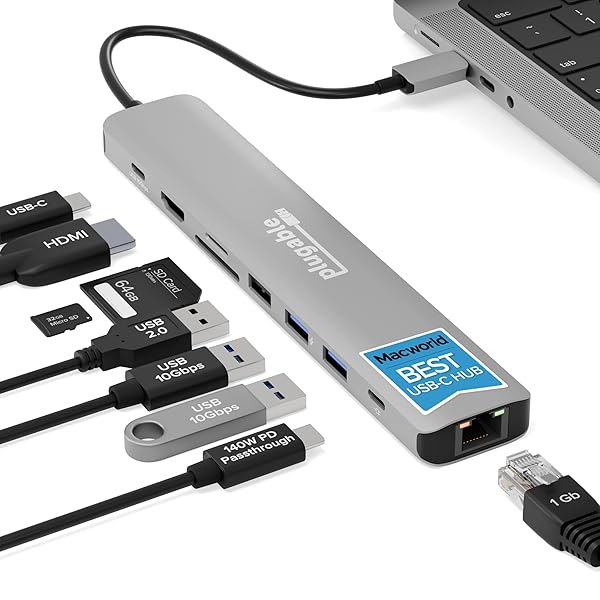 Plugable 9-in-1 USB-C Hub Multiport Adapter