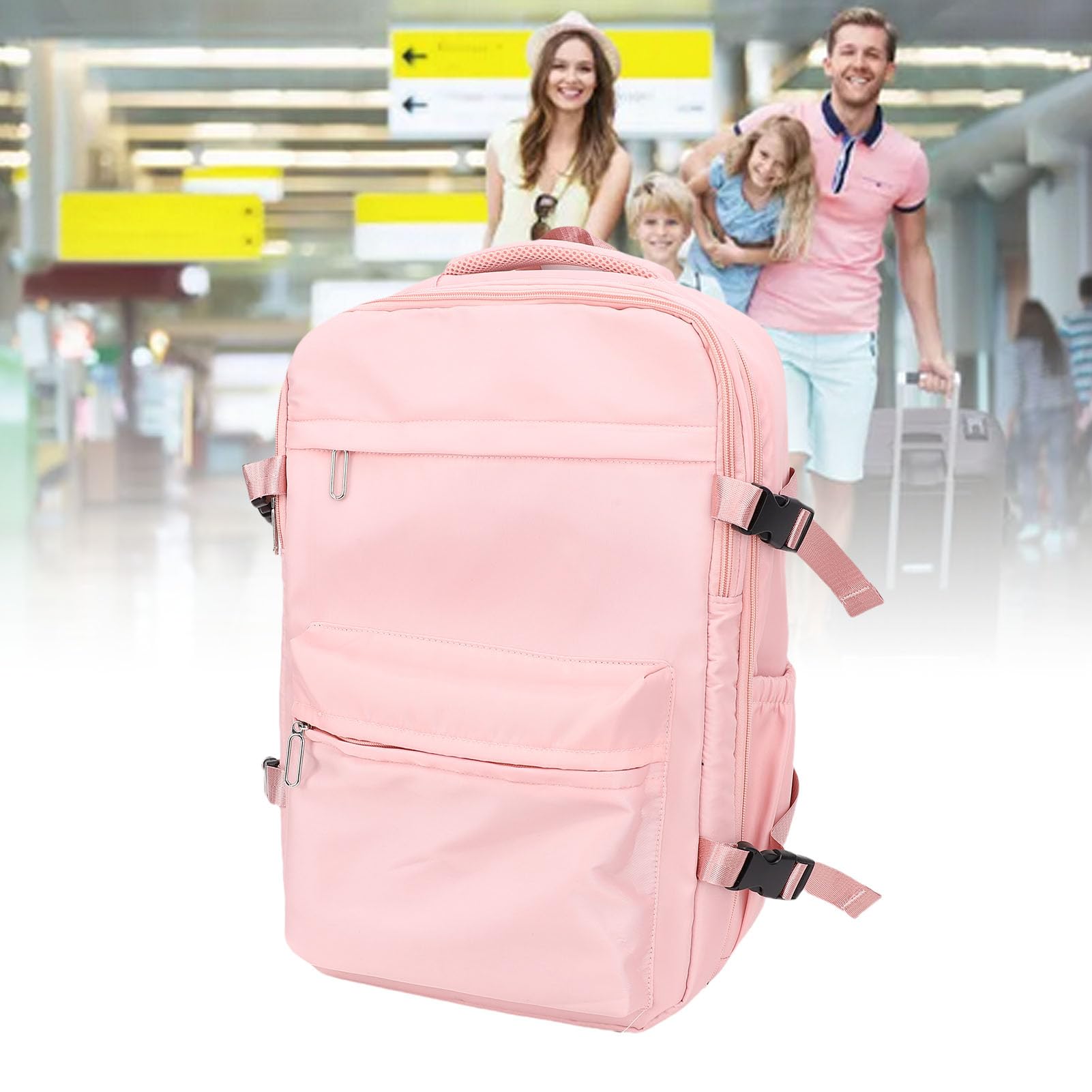 Lazmin112 Zaino per Laptop Sottovuoto Resistente Alla Pioggia 27 Litri di Grande capacità Multifunzionale per Viaggiatori D'affari Grigio (PINK)