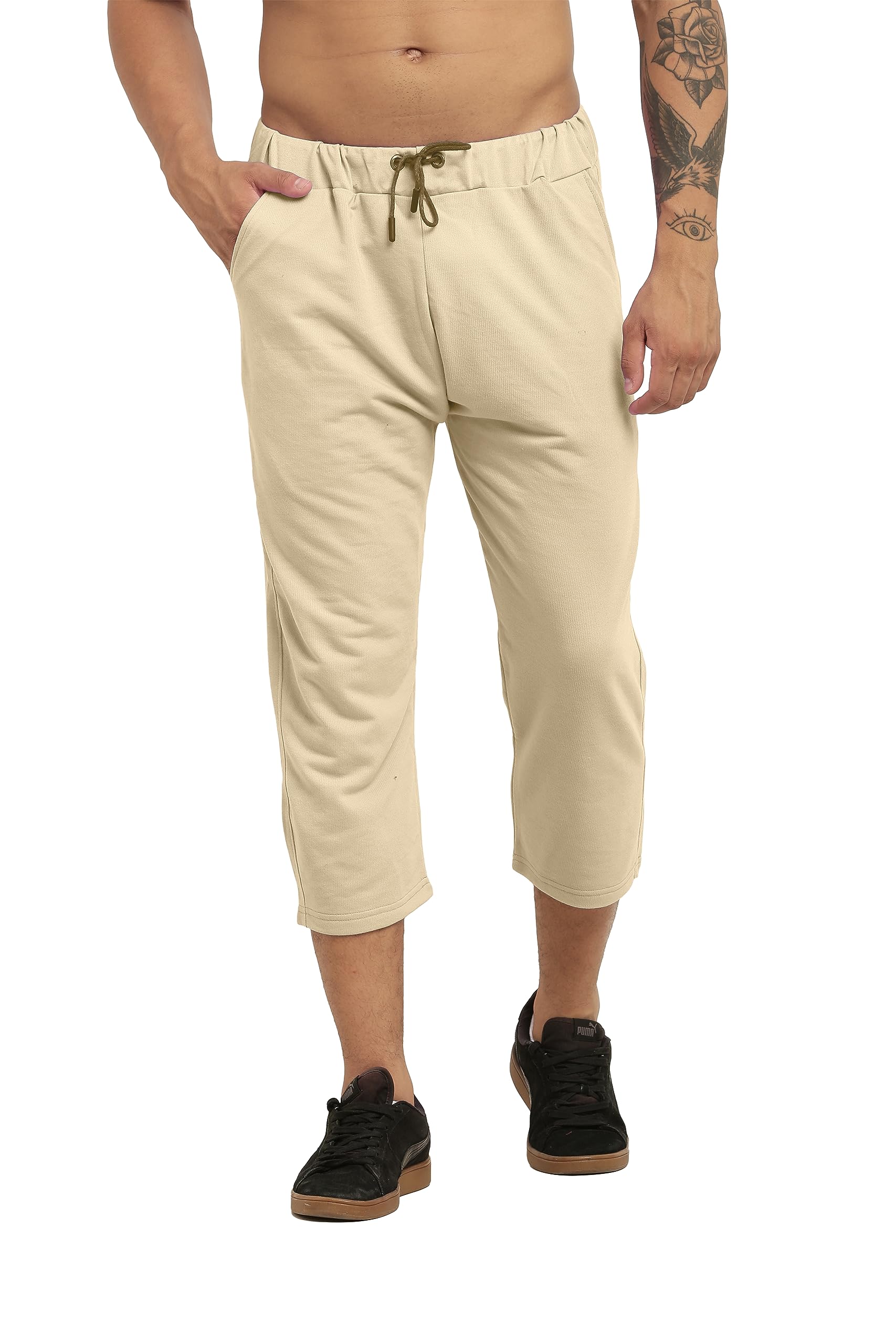 notwild Multicolors Cotton Blended Regular Fit 3/4th Capri for Men and Boys with Long Pockets-picture-25