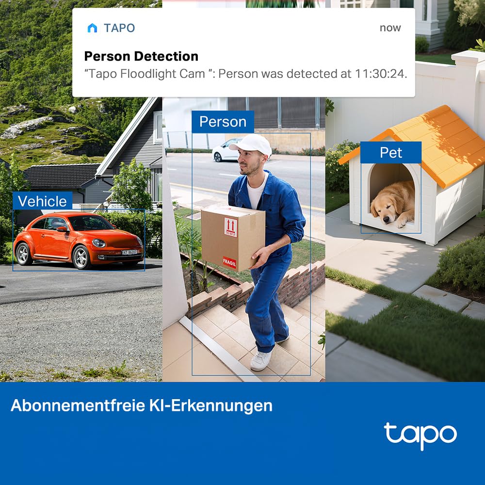 Tapo C615F KIT 360° Flutlichtkamera | Solar Überwachungskamera Außen mit Akku | 2K 3MP | KI-Erkennung | 24/7 Aufnahme | 2-Wege-Audio | Lokale MicroSD & Cloud | Kompatibel mit Alexa & Google