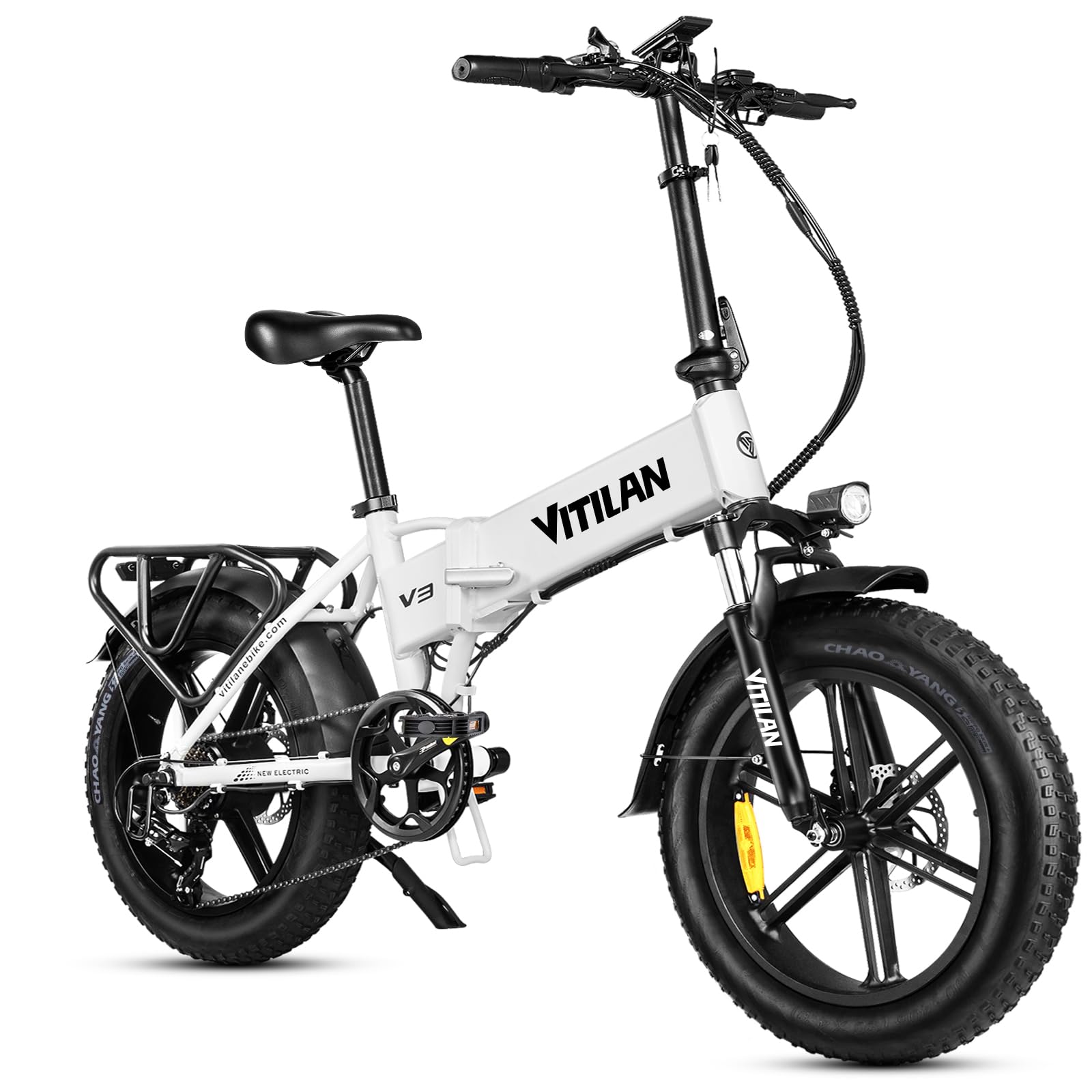 Bicicleta eléctrica Plegable para Adultos, Bicicleta eléctrica con batería extraíble de 48 V 13 Ah, neumáticos Gruesos de 20“ × 4,0”, 7 velocidades, autonomía de 40-110 km