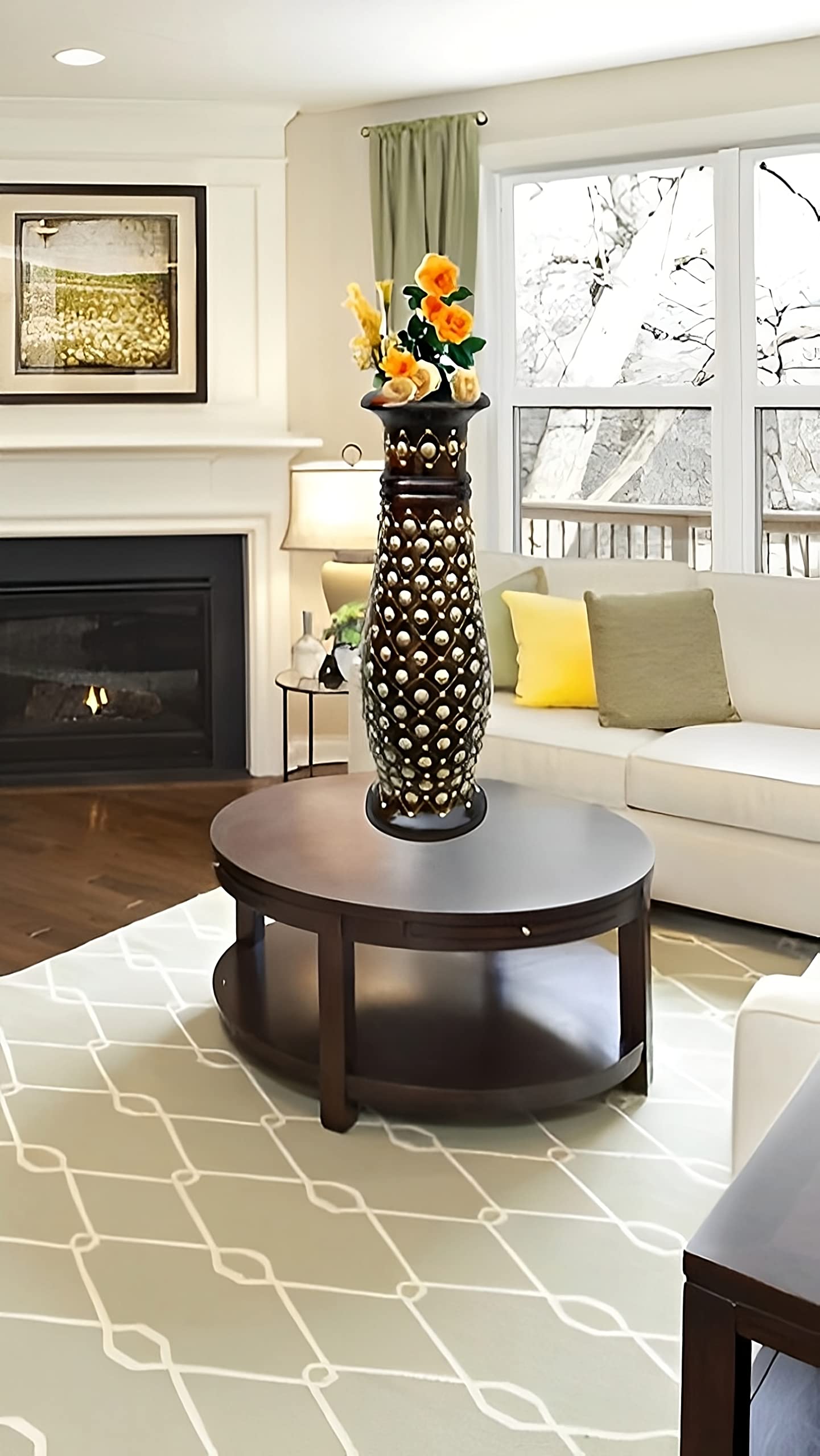 CREATIVE SKILLS Wooden Vase for Home Decor|Gift Item|Vase for Living Room, Hall, Drawing Room, Bedroom, Garden, Corner|Flower Vases Big Size Wooden| (20 Inch Pack of 1)-image-46