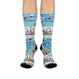 Atlas Wanderlust Europe Travel Inspired Socks Unisex Premium Mid-Calf Crew – Landmarks, Maps, Culture & Iconic Designs