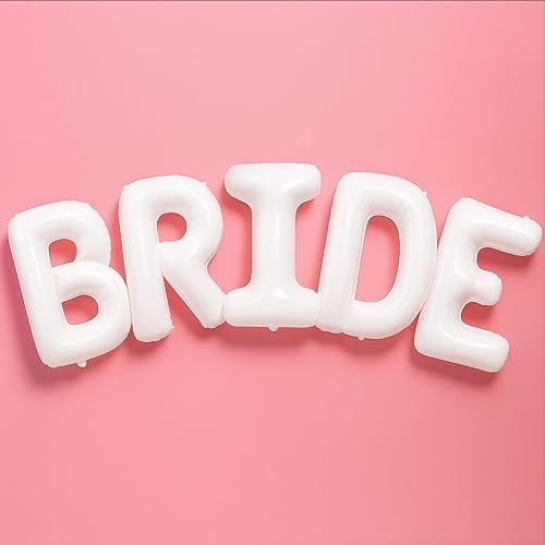 Globos de letras blancas de la novia