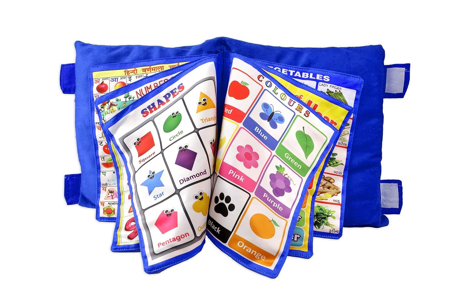Learning Cushion for Boys and Girls Children's Educational Velvet Book Soft Pillow Book with English Alphabets Numbers Spellings Playing Kids (Pack of 1)-image-11