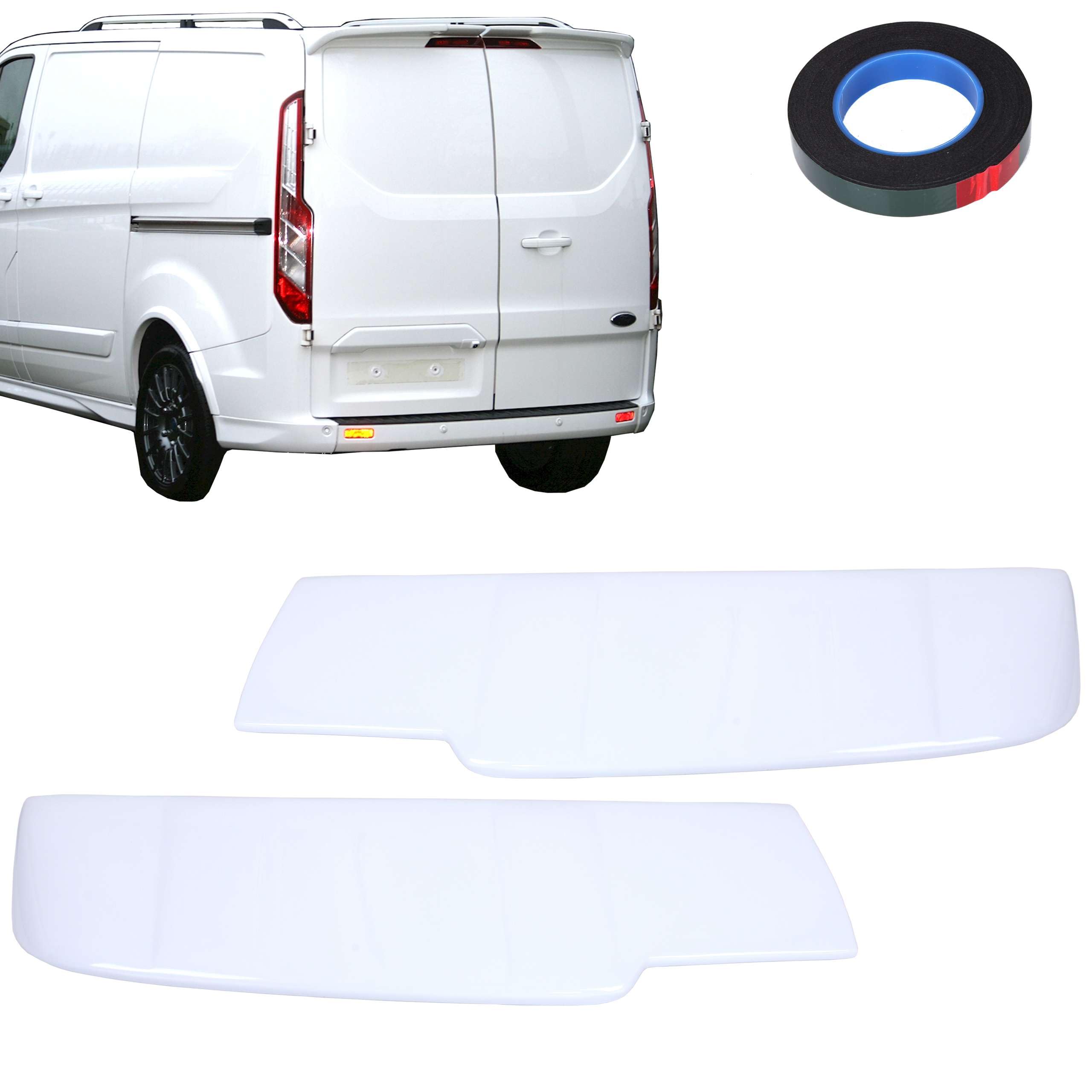 INLY Heckspoiler Heckflügel Hecklippe Dachspoiler Frozen White Lackiert kompatibel mit Transit Tourneo Custom (2013-2024)