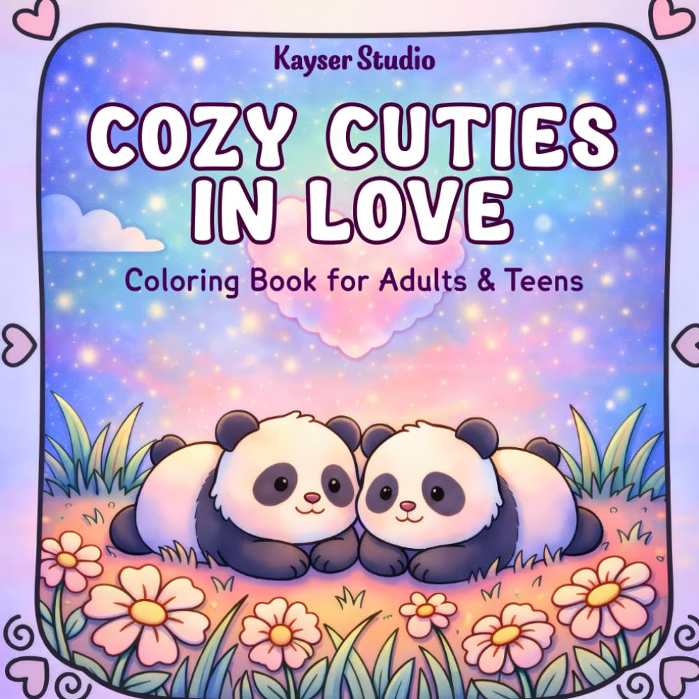 Cozy Cuties in Love Coloring Book for Adults & Teens: Cute & Cozy Valentine’s Day Animals in Sweet Couple Moments for Relaxation and Stress Relief