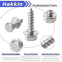Vista 11 de Hakkin Tornillos hexagonales de 3/8 pulgadas, 60 piezas surtidos de tornillos y pernos de madera surtidos de 1-1/2 pulgadas 2 pulgadas 2 1/2