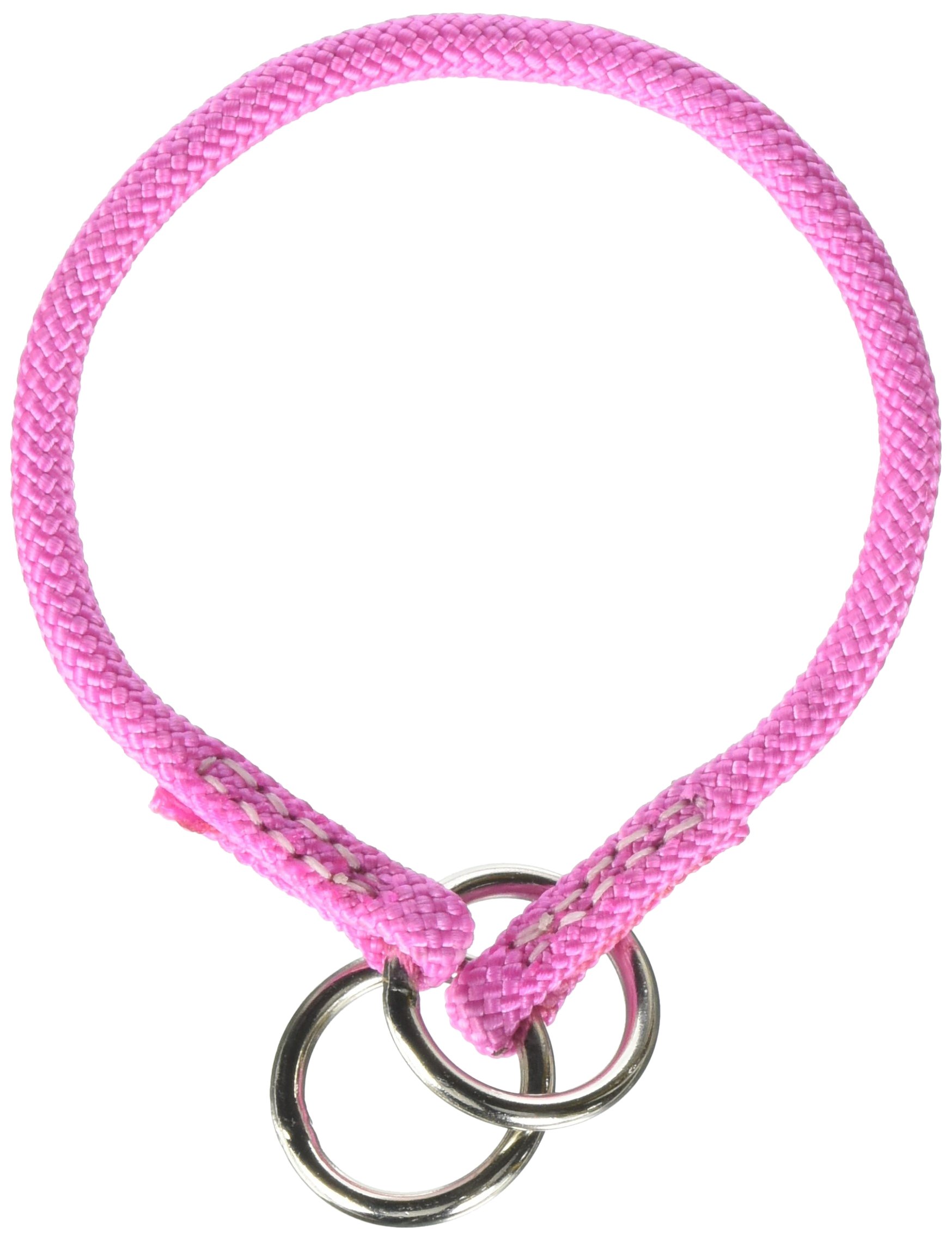 Nylon Round Braided Choke Collar, 14" x 1/4", Pink