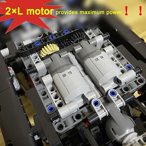 Miniatura 3 de Kit de actualización de supermotor y control remoto para Dodge Charger 42111 de Lego Technic Dom, 3 motores, eje de metal, compatible con Lego 42111