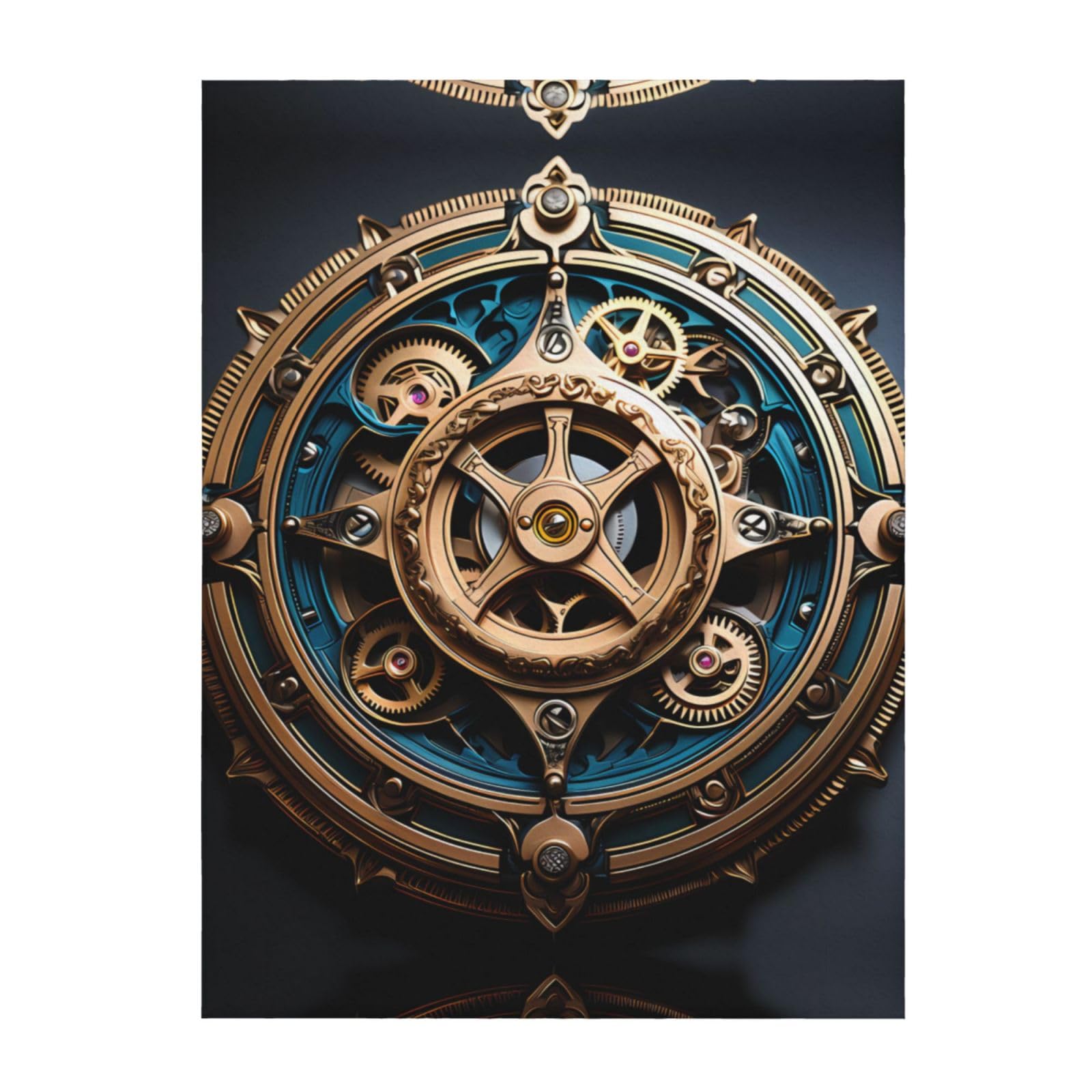 Couverture steampunk 152x127 cm en polaire douce pour lit et canapé