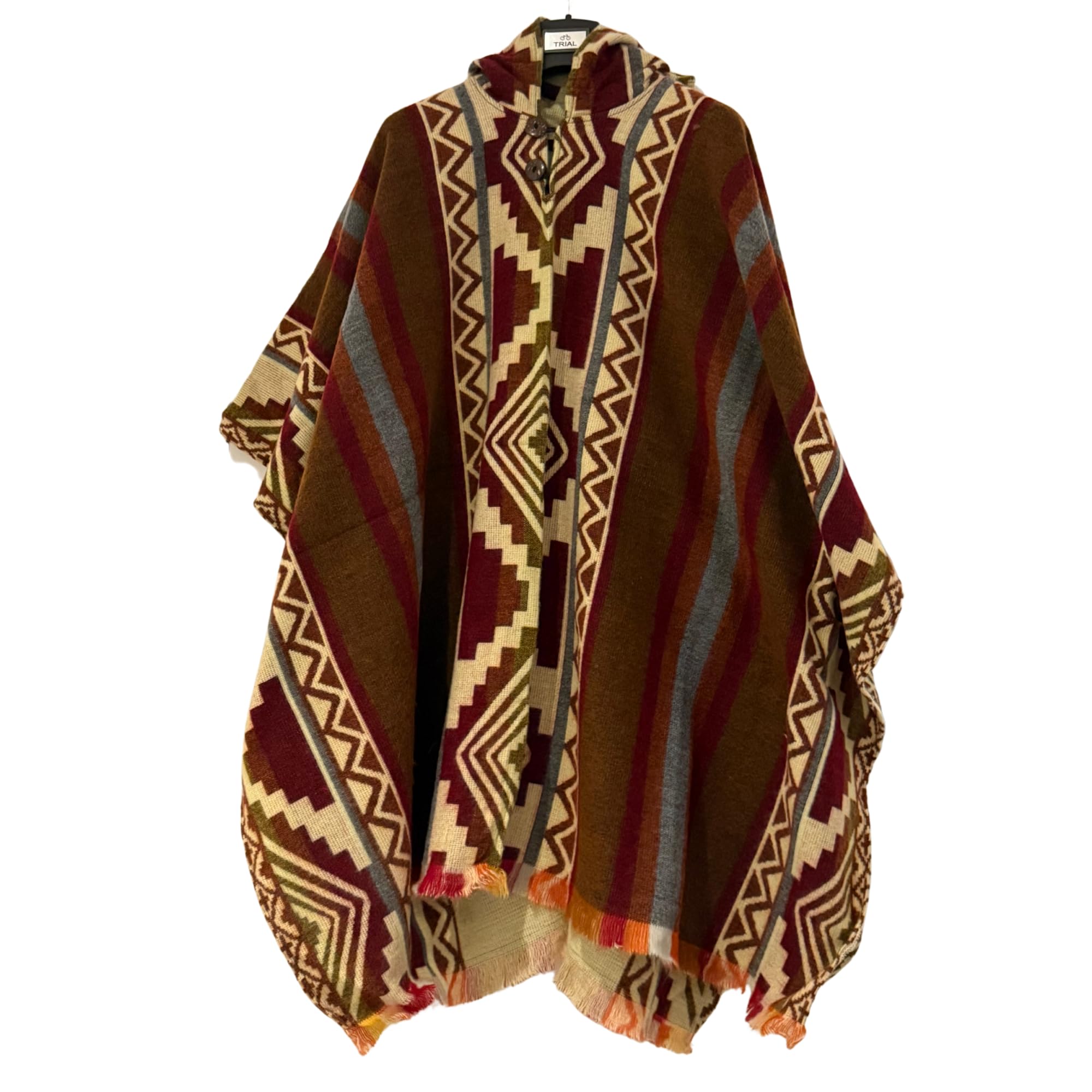 Gamboa Ecuadorianischer Alpaka Wolle Poncho Herren Ponchos Kapuze Cape Pancho Männer Mexikanischer Wollponcho Winter