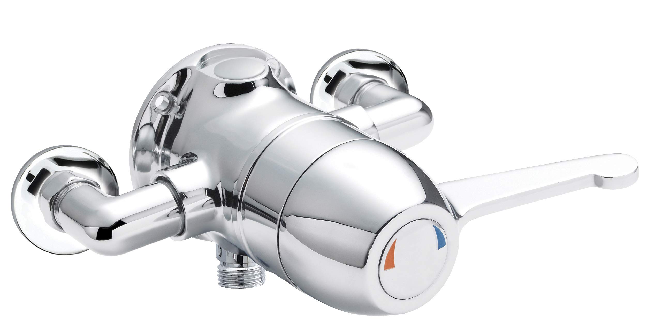 Nuie Commercial Exposed Sequential Thermostatic Valve - Chrome Silver - Sequential Control Shower Valve - Brass - VSQ2