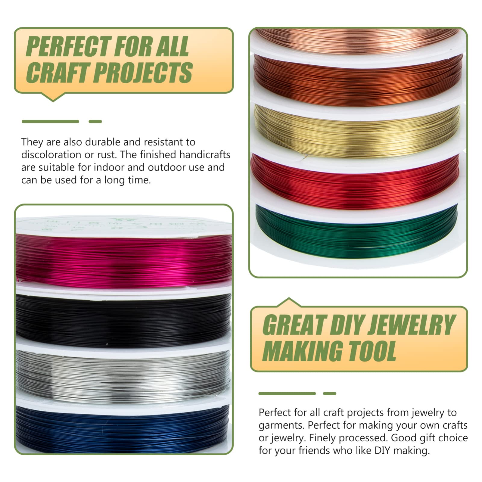 EXCEART 30rollos Cuerda De Alambre De Cobre Para Manualidades De Hilo Flexible Para Fabricación De Joyas Por Para Proyectos De Beading y Diy